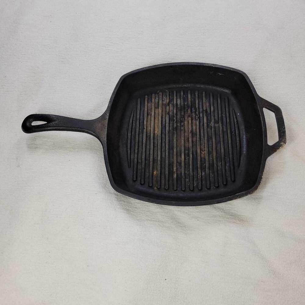 Lodge Pan Cast Iron Square Grill Pans 10 1/2” & Handle USA 289X Kitchen L8SGP - Picture 7 of 15